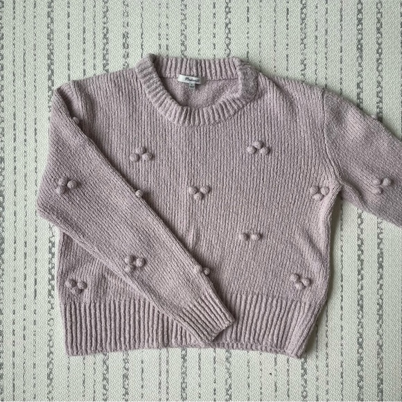 Madewell Dotted Bobble Pullover Sweater / Lavender / Size small - Picture 3 of 6